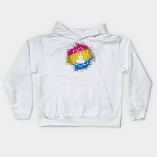 Paint Splatter Pansexual Pride Lotus Symbol Kids Hoodie